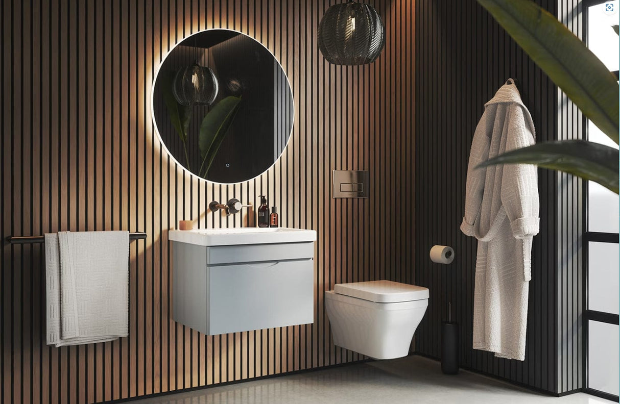 Saneux Wall Mounted Vanity Unit Saneux Indigo Vanity Unit With Basin - 600 x 400mm - One Drawer - Wall Mounted