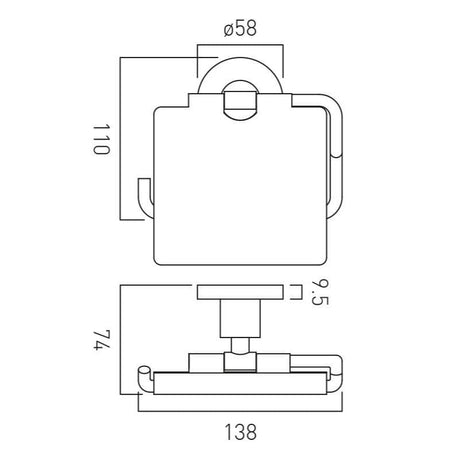 VADO Toilet Roll Holder Vado Elements Toilet Roll Holder with Cover in Chrome