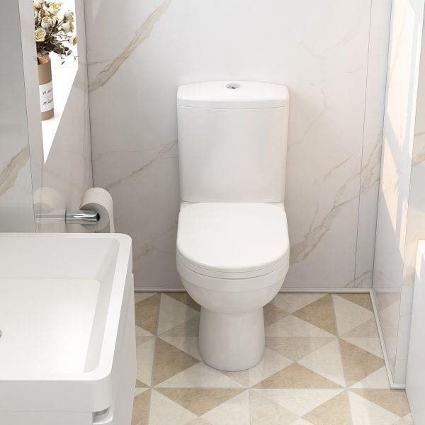 Imex Close Coupled Toilet Imex Ivo Short Projection Close Coupled Toilet with Soft Close Seat