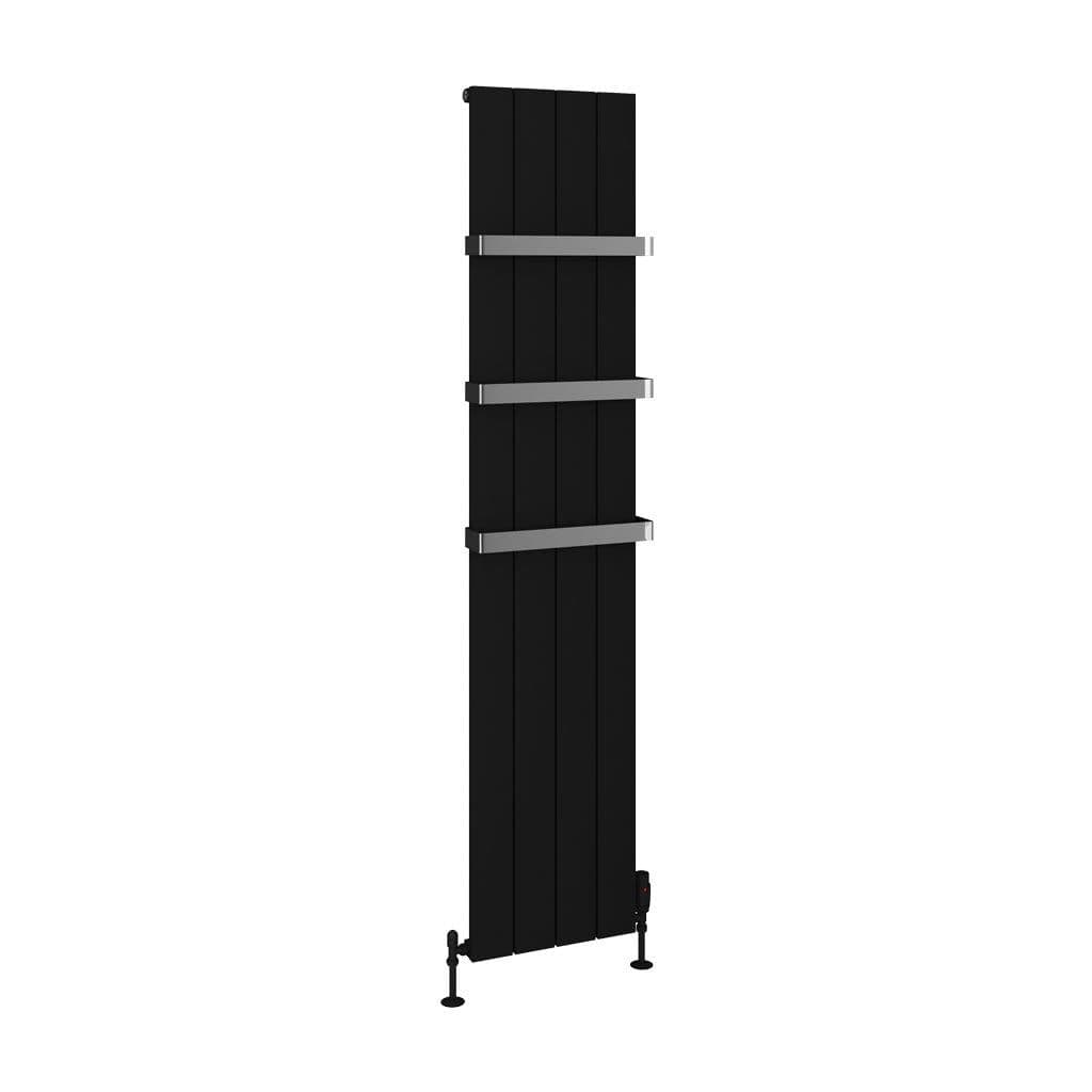 Eastbrook Rosano Straight Vertical Aluminium Radiator in Matt Black