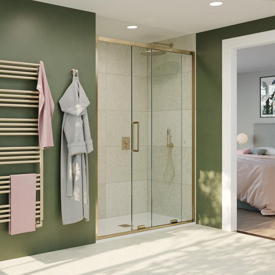 Crosswater Sliding Shower Door Brushed Brass / 1500mm Crosswater Optix 10 Sliding Shower Door