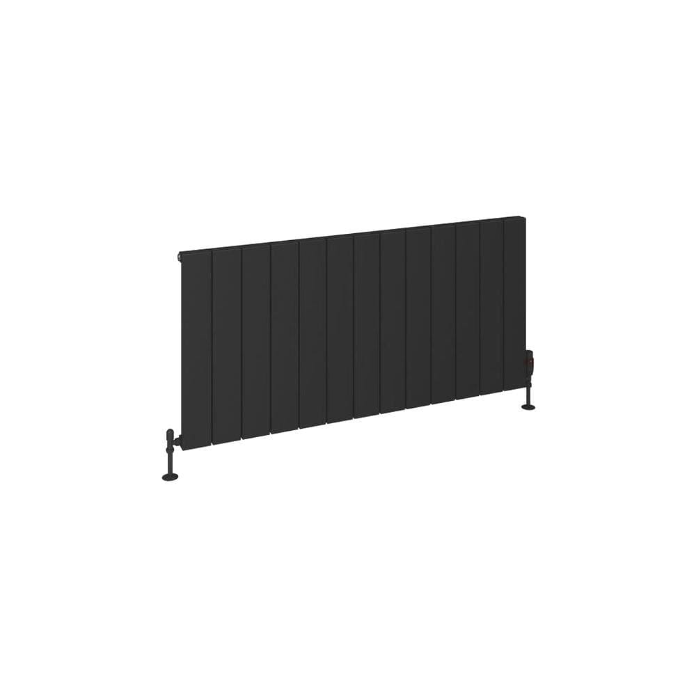 Eastbrook Panel Radiator Eastbrook Rosano Straight Horizontal Aluminium Radiator in Matt Black