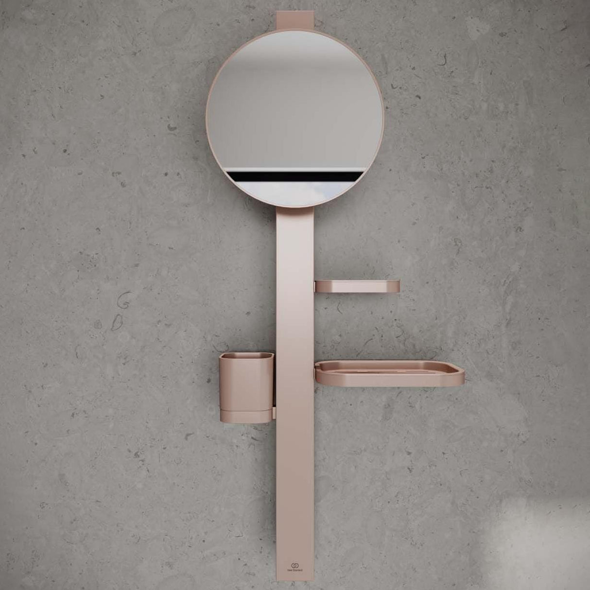 Ideal Standard Cosmetic and Shaving Mirror Rosé Ideal Standard ALU+ Small Beauty Bar with Mirror