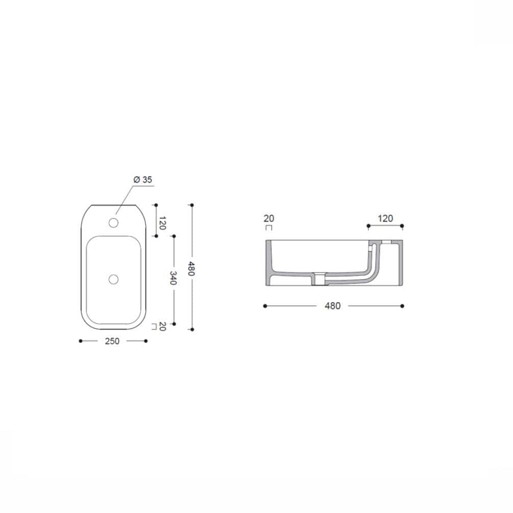 Crosswater Cloakroom Basin Crosswater Popolo Cloaroom Basin