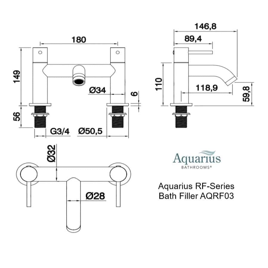 Aquarius Bath Mixer Aquarius RF-Series Bath Filler Mixer Tap