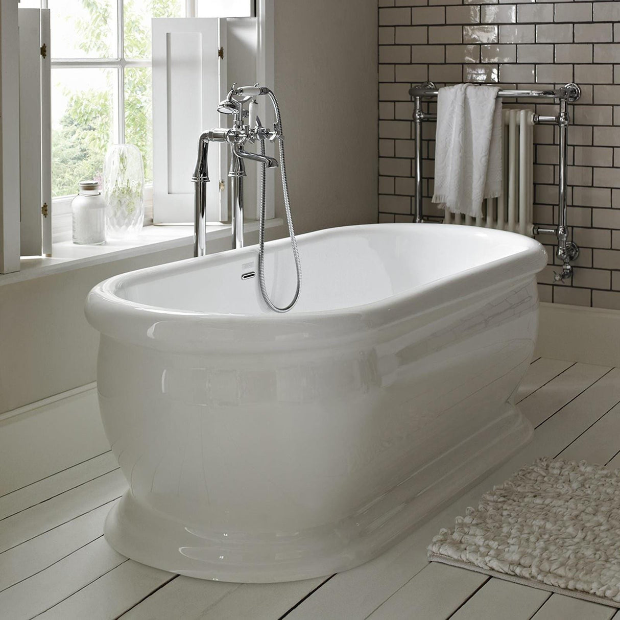 Heritage Modern Freestanding Bath Heritage Derrymore Freestanding Double Ended Bath - 1700 x 800mm - White