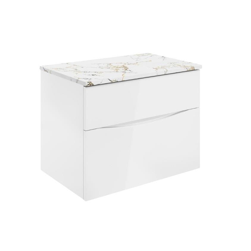 Crosswater Wall Mounted Vanity Unit Crosswater Glide II Wall Mounted Two Drawer Vanity Unit with Worktop