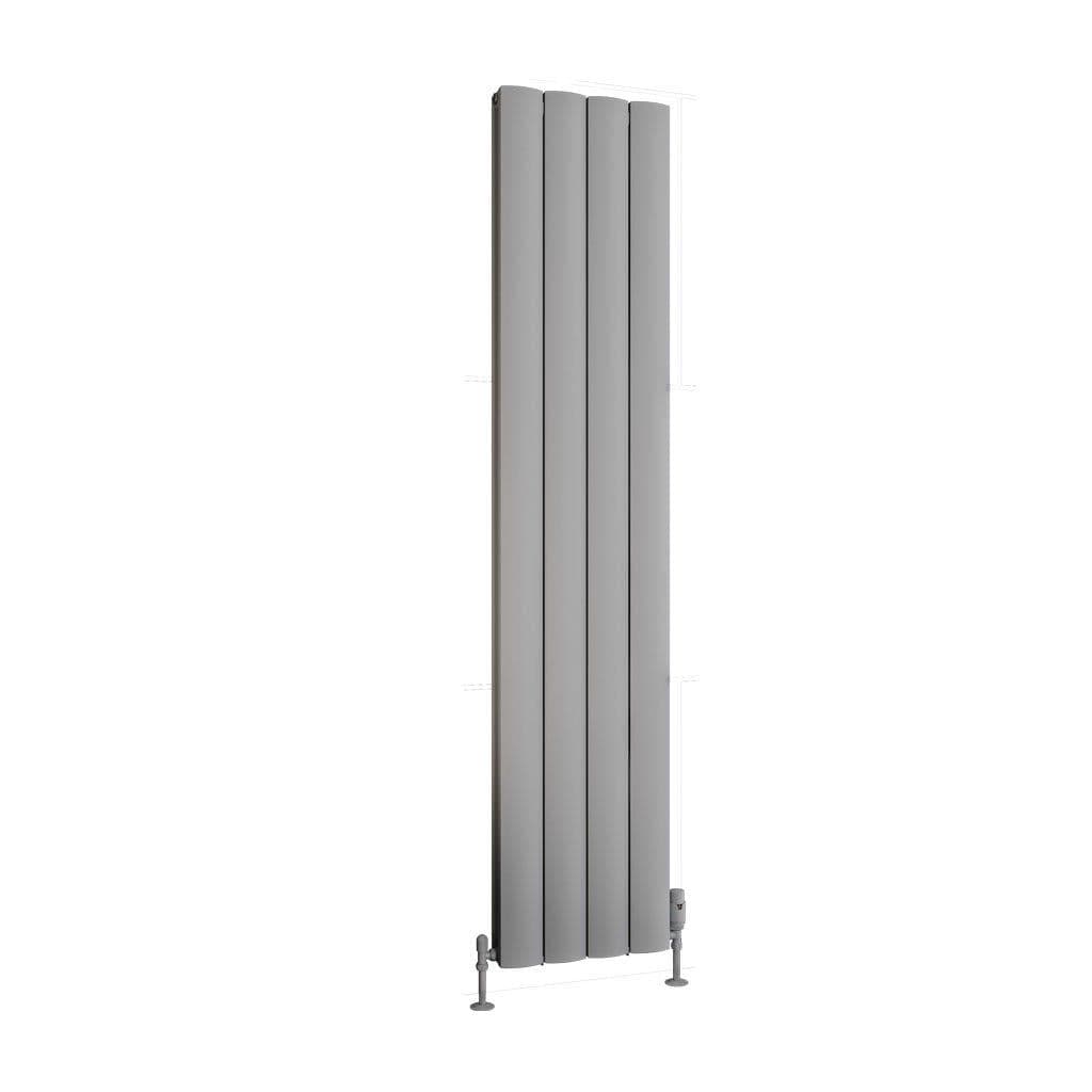 Eastbrook Panel Radiator Eastbrook Guardia Straight Vertical Aluminium Radiator in Matt Grey
