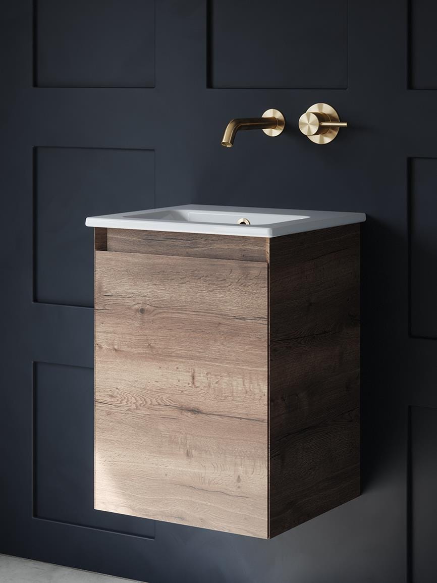 Saneux Wall Mounted Vanity Unit Saneux Uni Vanity Unit With Basin - 400 x 360mm - One Door - Wall Mounted