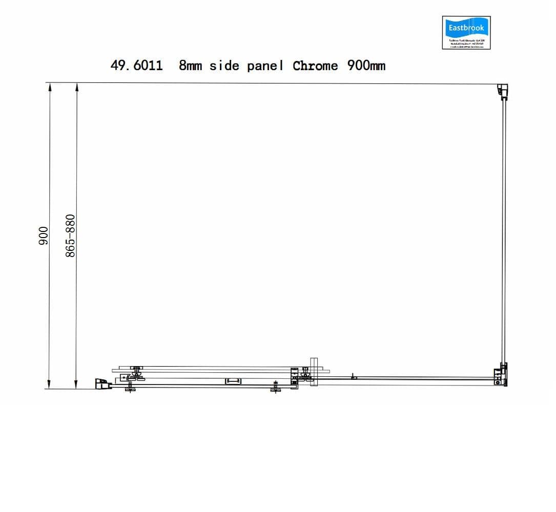 Eastbrook Side Panel Eastbrook Corniche 2000 8mm Side Panel for Sliding Doors