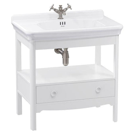 Burlington Floor Standing Vanity Unit Varley White / 1 Hole Burlington Guild Floor Standing 850mm Vanity Unit with Basin