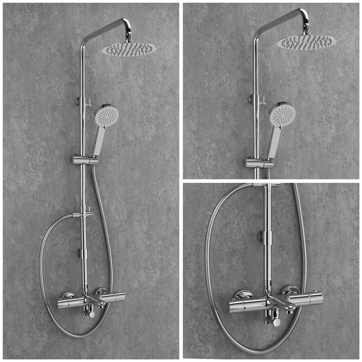 Sagittarius Exposed Shower Set Sagittarius Logic Wall Mounted Thermostatic Bath Shower Mixer and Rigid Riser Kit in Chrome