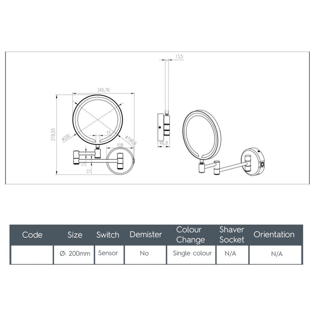 JTP Cosmetic and Shaving Mirror JTP Zoom Illuminated Magnifying Cosmetic and Shaving Mirror