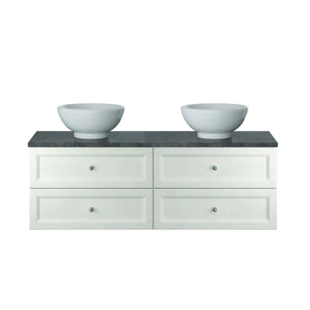 Heritage Wall Mounted Vanity Unit Chantilly / Two Drawer Heritage Caversham Wall Mounted Vanity Unit with Worktop - 1400mm