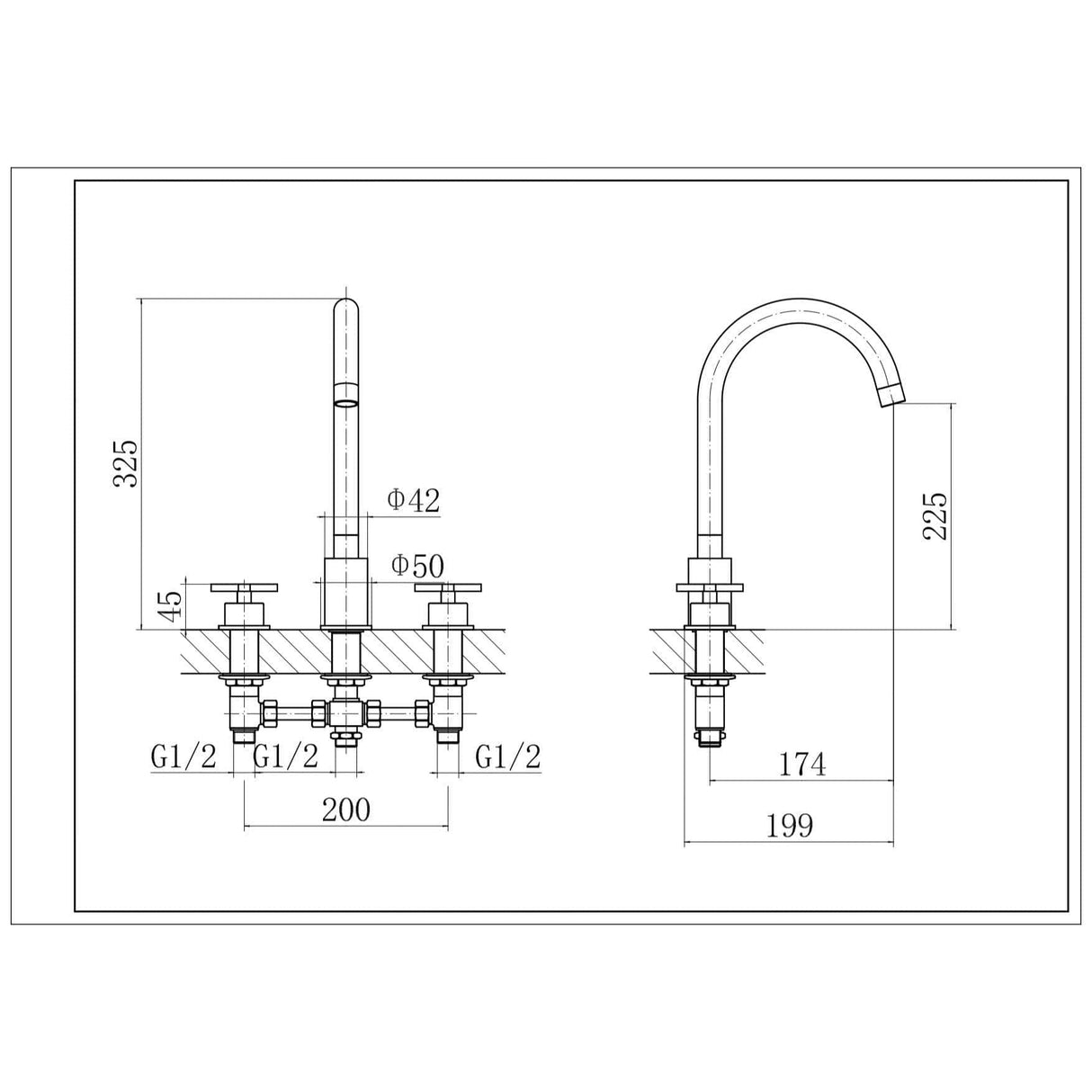 Eastbrook Bath Mixer Eastbrook Prado Star 3 Hole Bath Filler Tap in Chrome