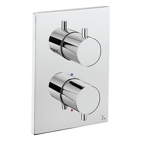 Crosswater Concealed Shower Valve Chrome Crosswater MPRO Crossbox 2 Outlet Multi-Flow Trimset