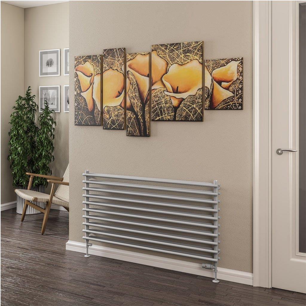 Eastbrook Designer Towel Radiator 600 x 1200mm Eastbrook Murano Horizontal Designer Radiator in Matt Grey
