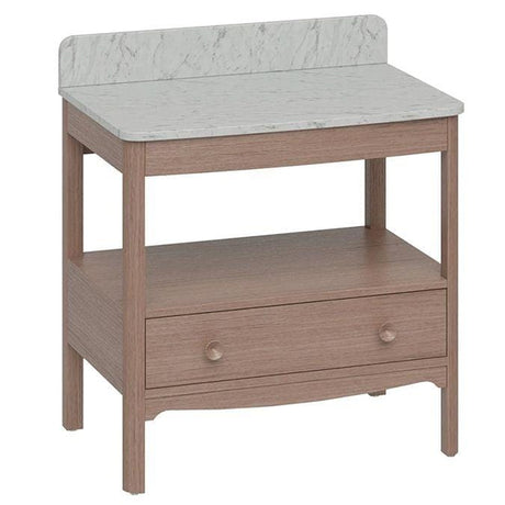 Burlington Floor Standing Vanity Unit Dark Oak / Carrara Burlington Guild Floor Standing 850mm Vanity Unit with Worktop