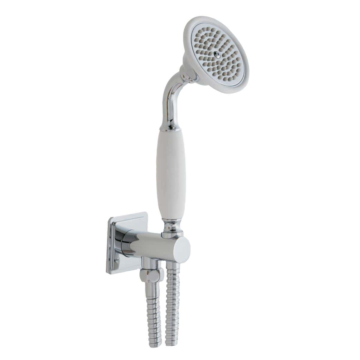 JTP Shower Handset Chrome JTP Grosvenor Water Outlet and Holder with Traditional Shower Handset