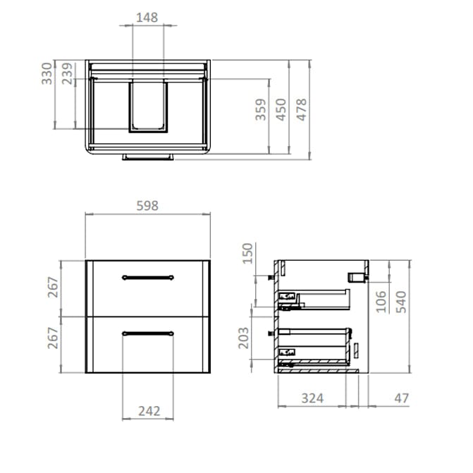 Britton Wall Mounted Vanity Unit Britton Camberwell Wall Mounted 1000mm Vanity Unit with Basin or Worktop
