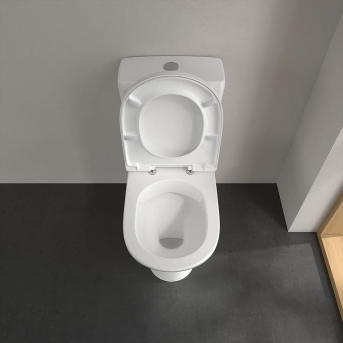 Villeroy & Boch Close Coupled Toilet Villeroy & Boch O.novo Rimless Open Back Close Coupled DirectFlush Toilet with Soft Close Seat