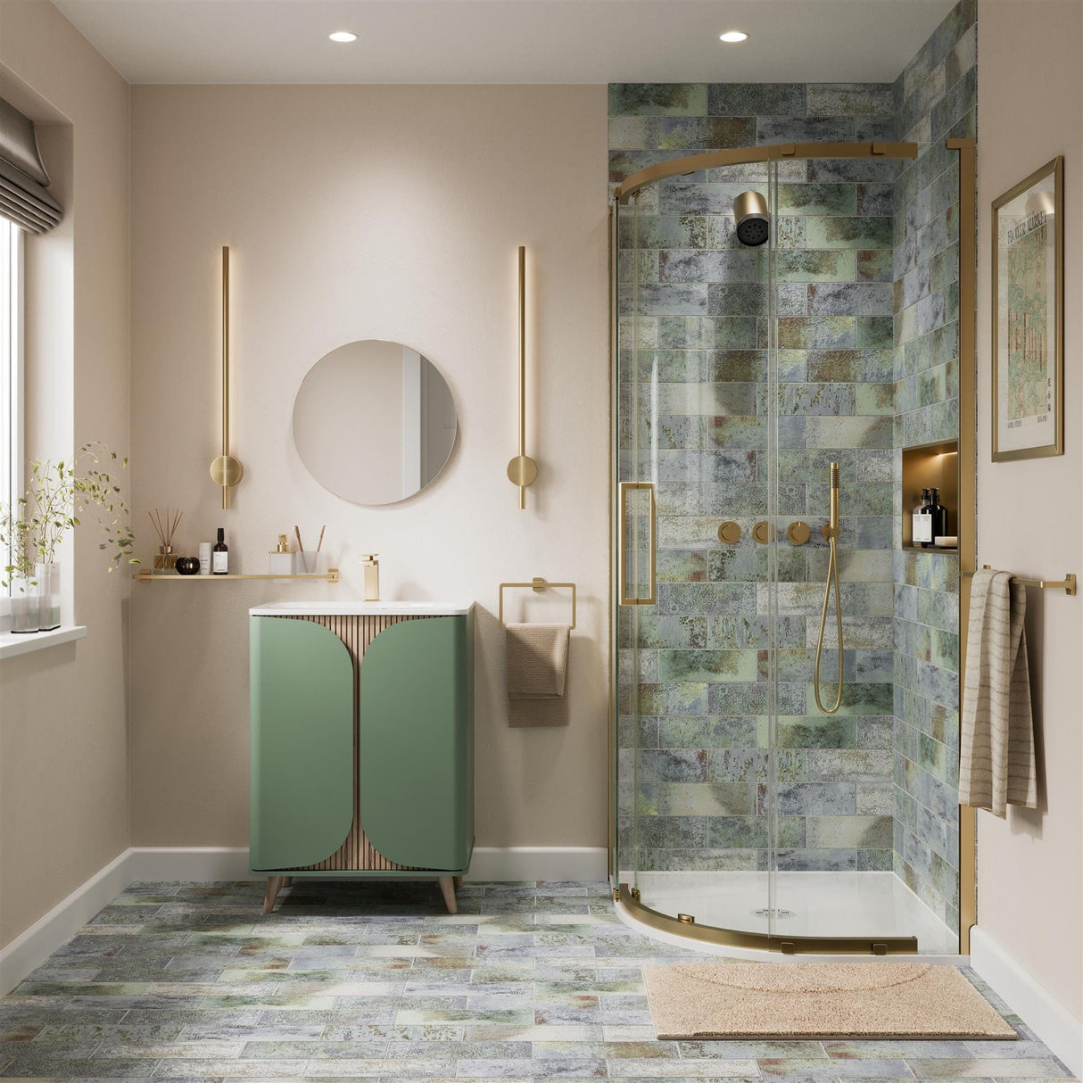 Crosswater Floor Standing Vanity Unit Crosswater Tambour Vanity Unit with Basin or Worktop - 600mm - Two Door - Floor Standing