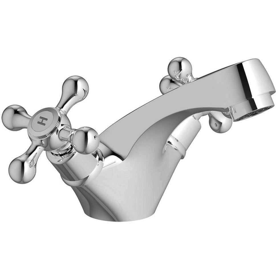 Aquarius Timeless Crosshead Handle Mono Basin Mixer Tap in Chrome
