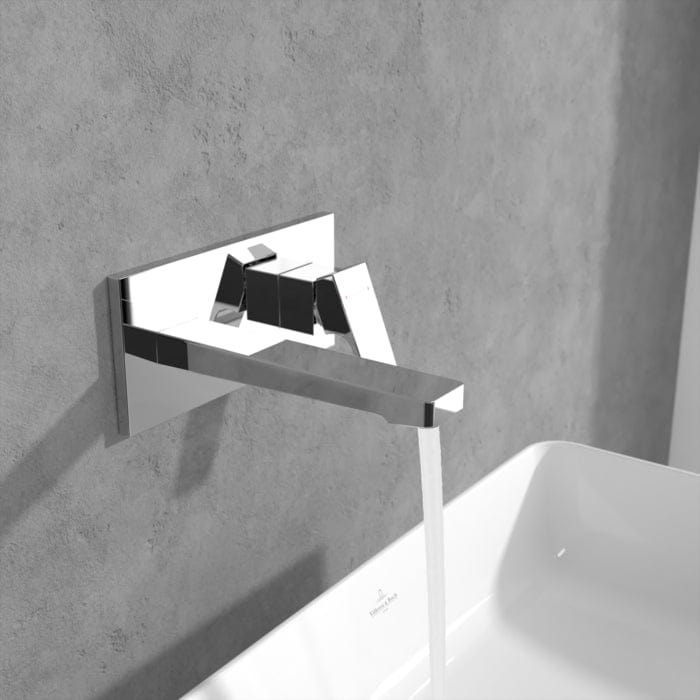 Villeroy & Boch Wall Mounted Basin Tap Villeroy & Boch Architectura Single Lever Basin Mixer Tap with Push Open Waste