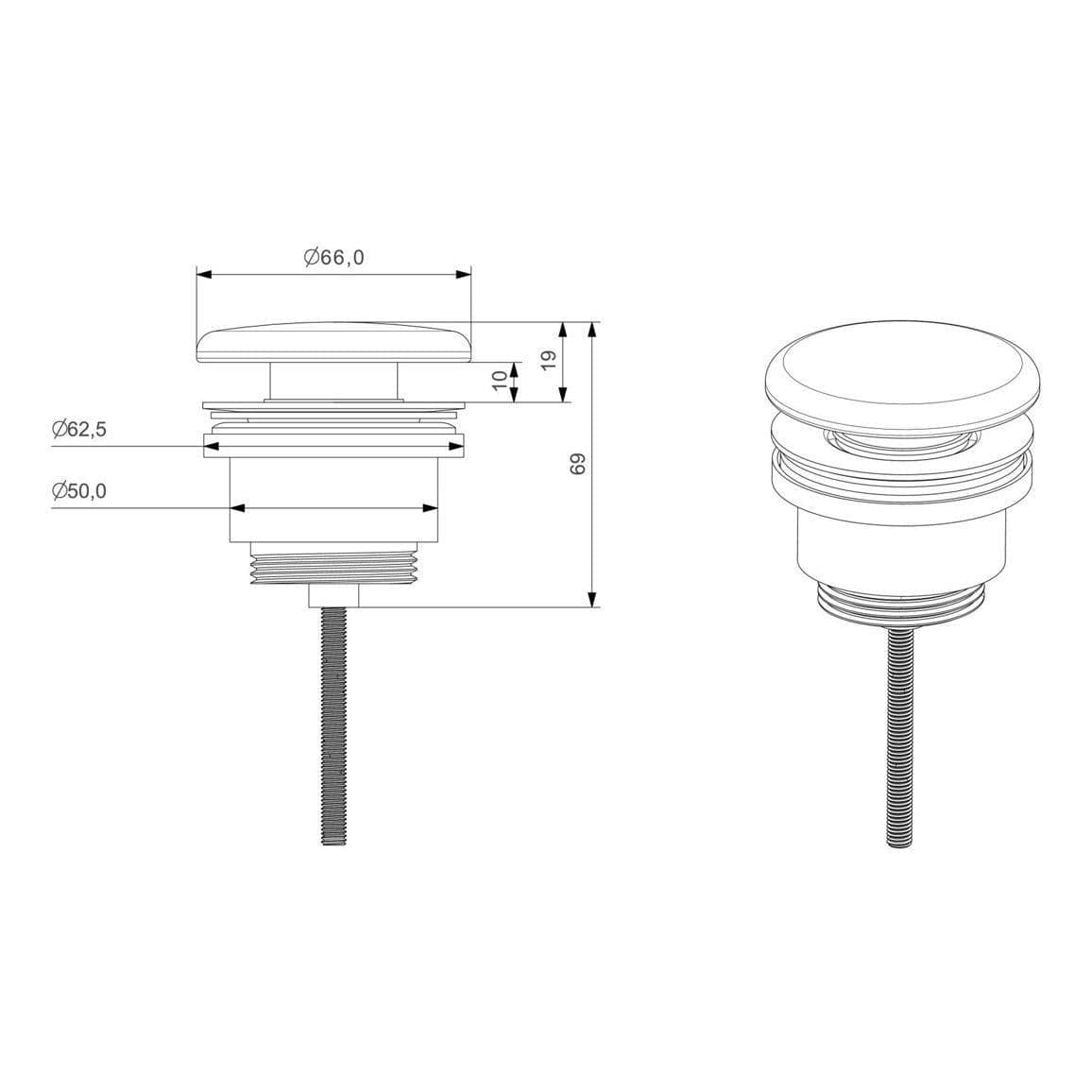 VitrA Basin Waste VitrA Universal Basin Clicker Waste