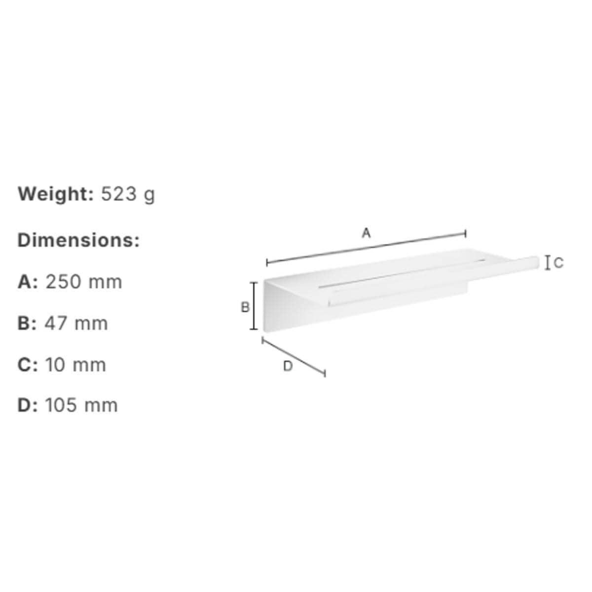 Smedbo Shelf Smedbo Sideline Self-Adhesive Shower Shelf