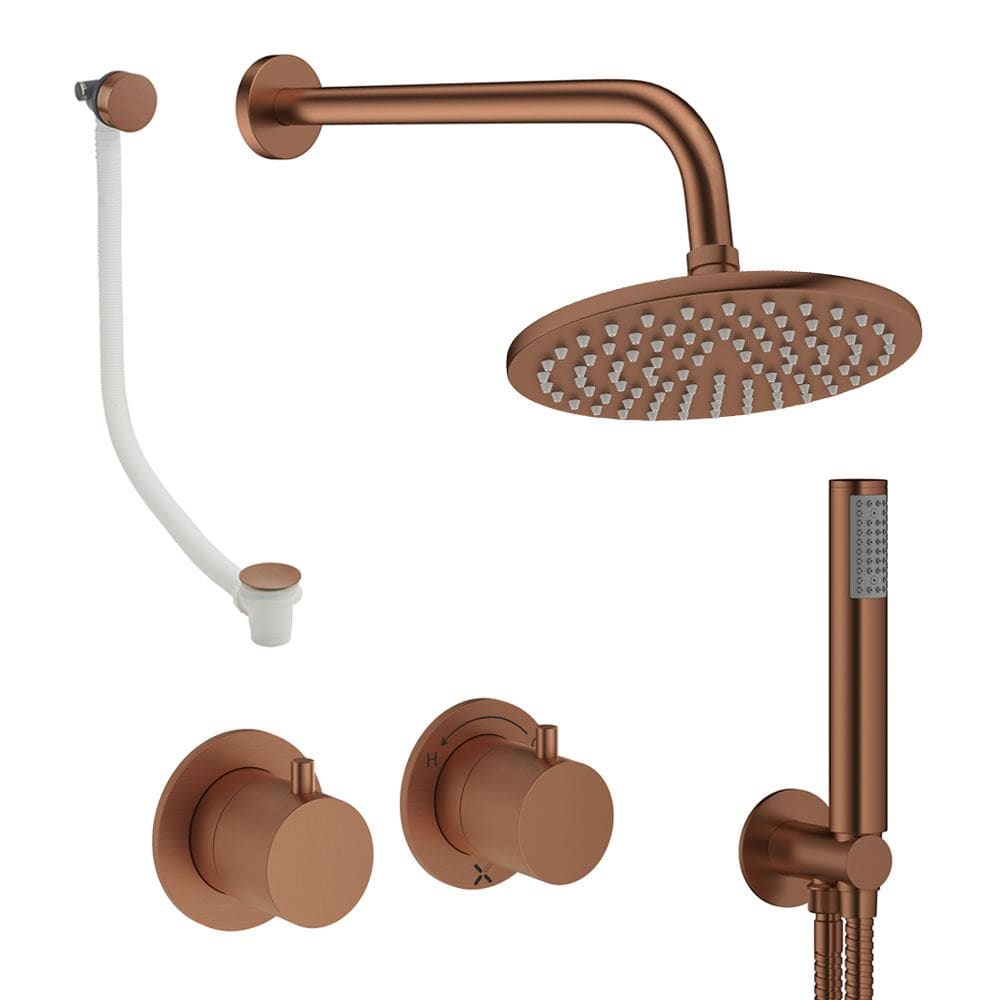 UK Bathroom Store Concealed Shower Set Crosswater Module Shower Set 6 - 3 Outlet with Overhead Shower, Handset and Overflow Bath Filler