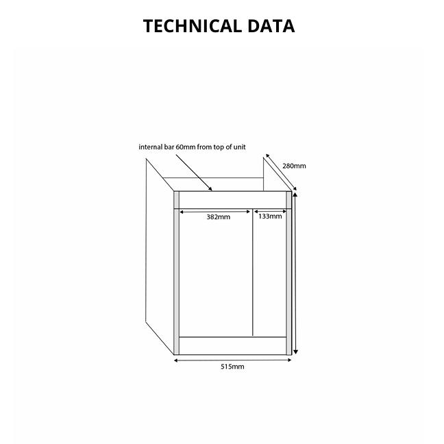 Imex Cloakroom Vanity Unit Imex Luna 550mm Floor Standing Double Door Cloakroom Vanity Unit with Basin
