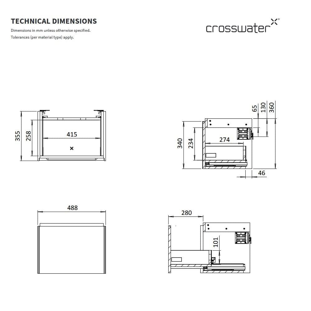 Crosswater Wall Mounted Vanity Unit Crosswater Mada Wall Mounted Vanity Unit
