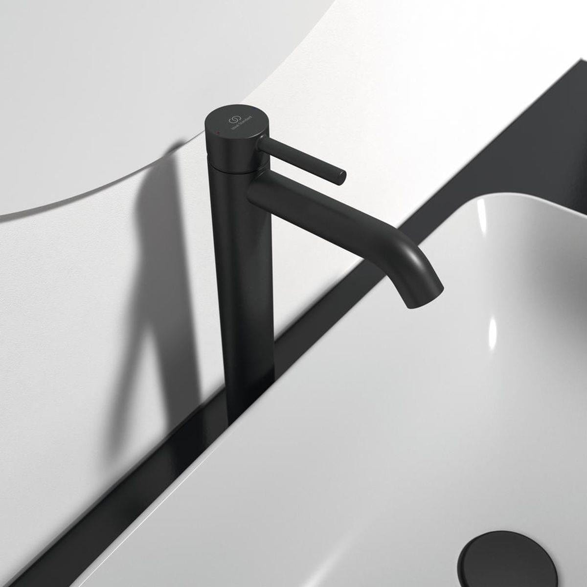 Ideal Standard Tall Basin Tap Ideal Standard Ceraline Single Lever Tall Basin Mixer Tap in Silk Black