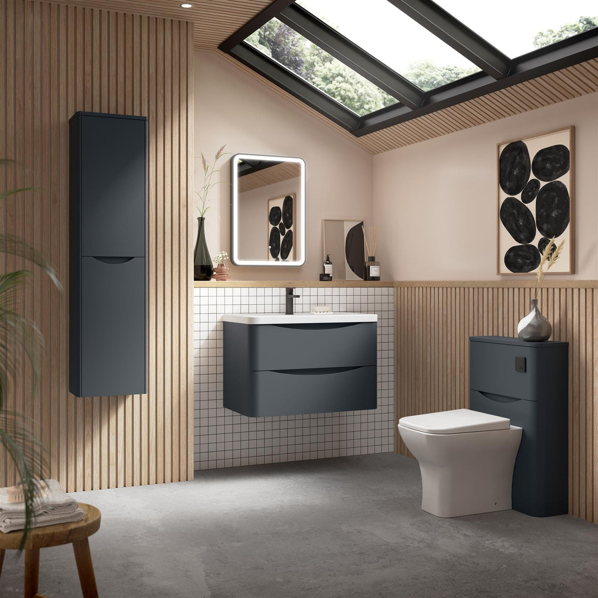 Aquarius Bathrooms Wall Mounted Vanity Unit Aquarius Seren 800mm Wall Mounted Two Drawer Vanity Unit with Basin