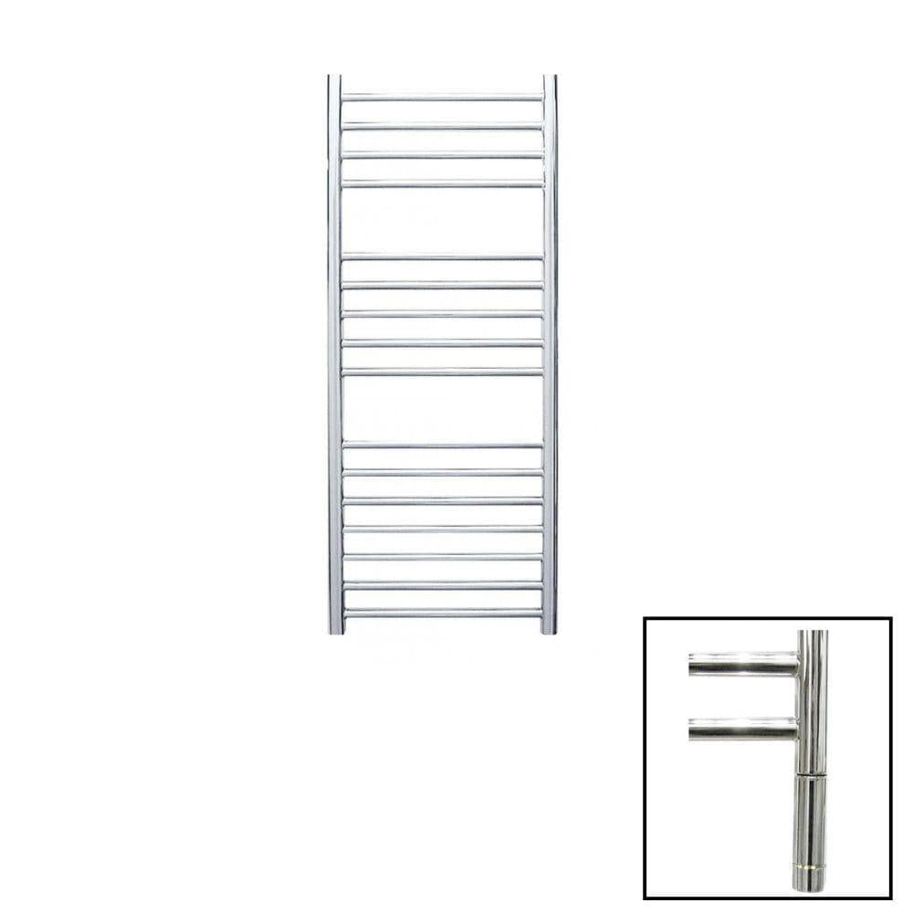 JIS Ladder Rail 1000 x 400mm / Polished Chrome / Electric Only with Cylindrical Adjustable Element JIS Sussex Steyning Vertical Stainless Steel Heated Towel Rail