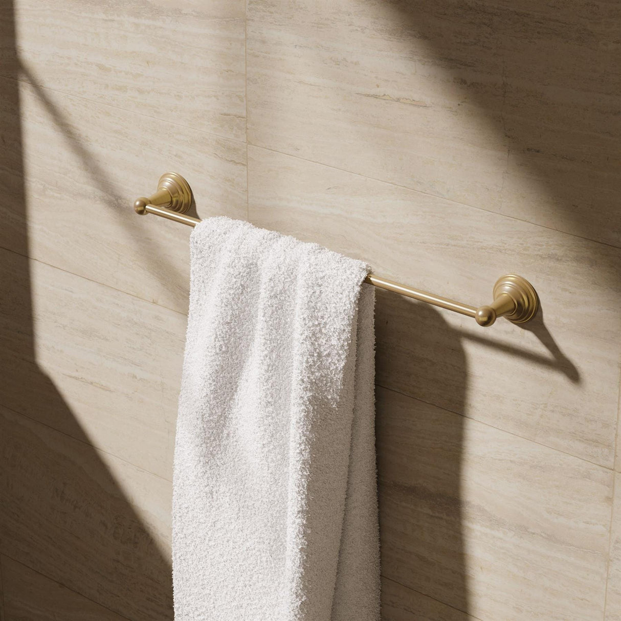 Crosswater Towel Rails and Rings Brushed Brass Crosswater Belgravia 600mm Single Towel Rail