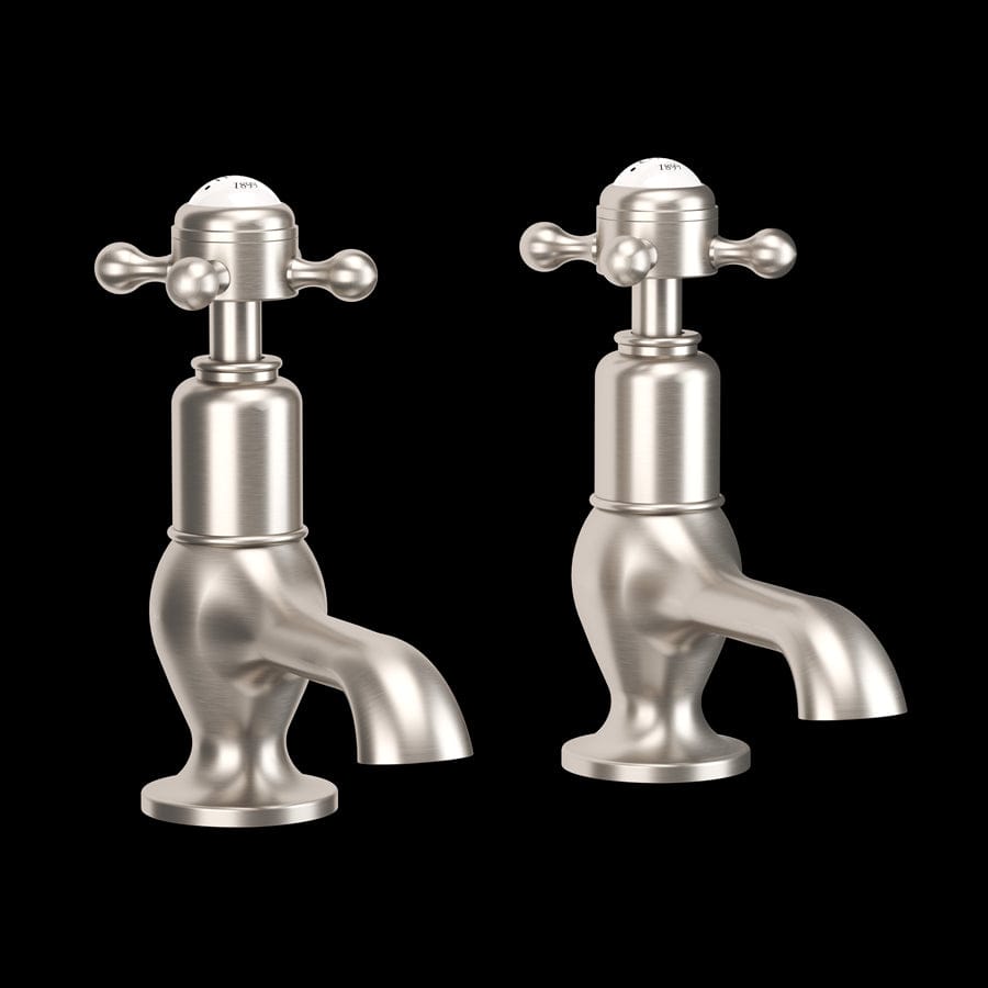 Crosswater Cloakroom Tap Brushed Nickel Crosswater Belgravia Crosshead Cloakroom Basin Taps (Pair)