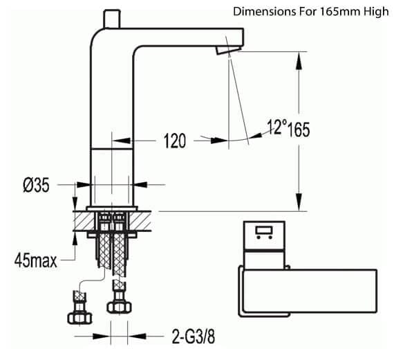 Flova Mono Basin Tap Flova Str8 Basin Mixer Tap with Clicker Waste in Diamond Chrome