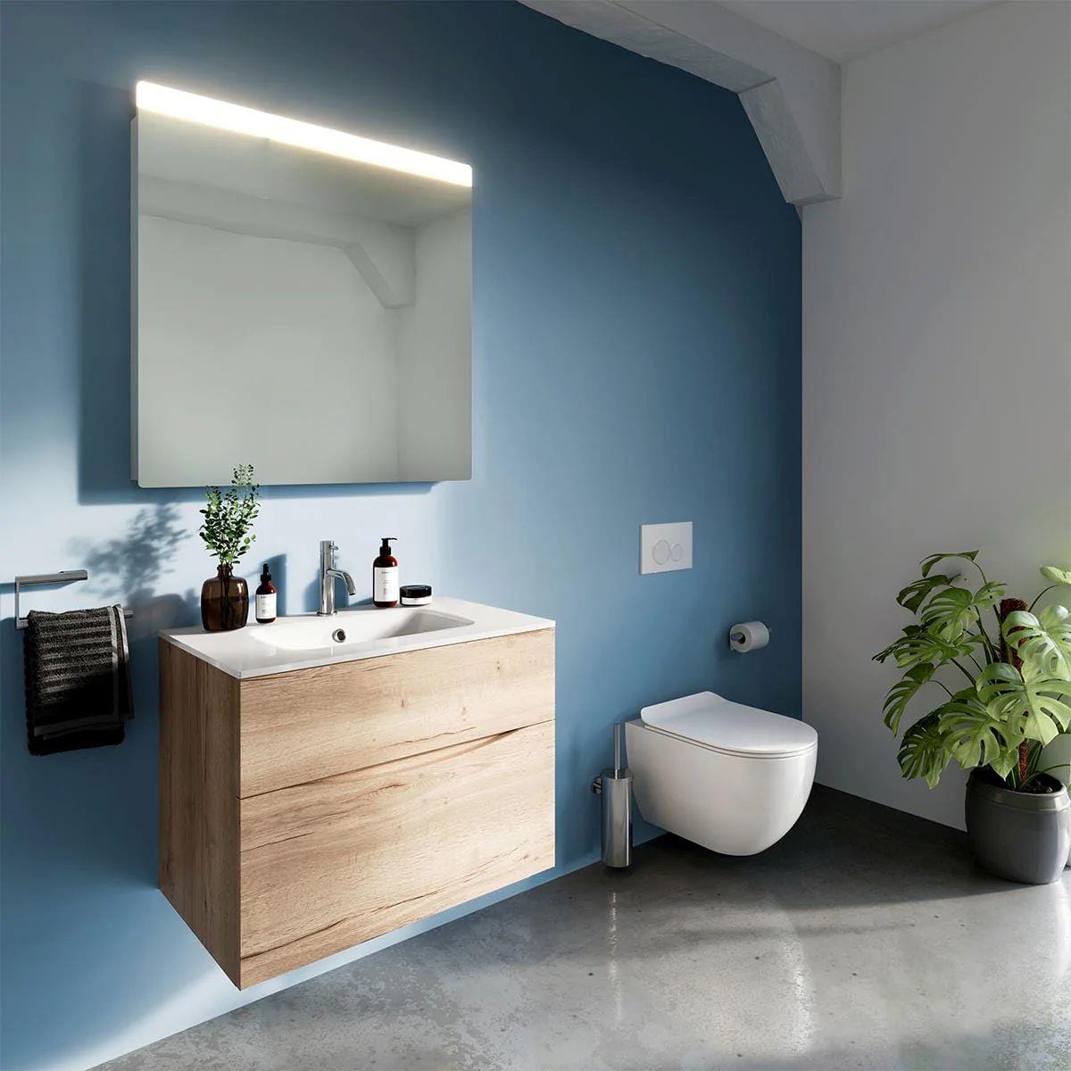 Crosswater Wall Mounted Vanity Unit Crosswater Glide II 2 Drawer Vanity Unit with Basin