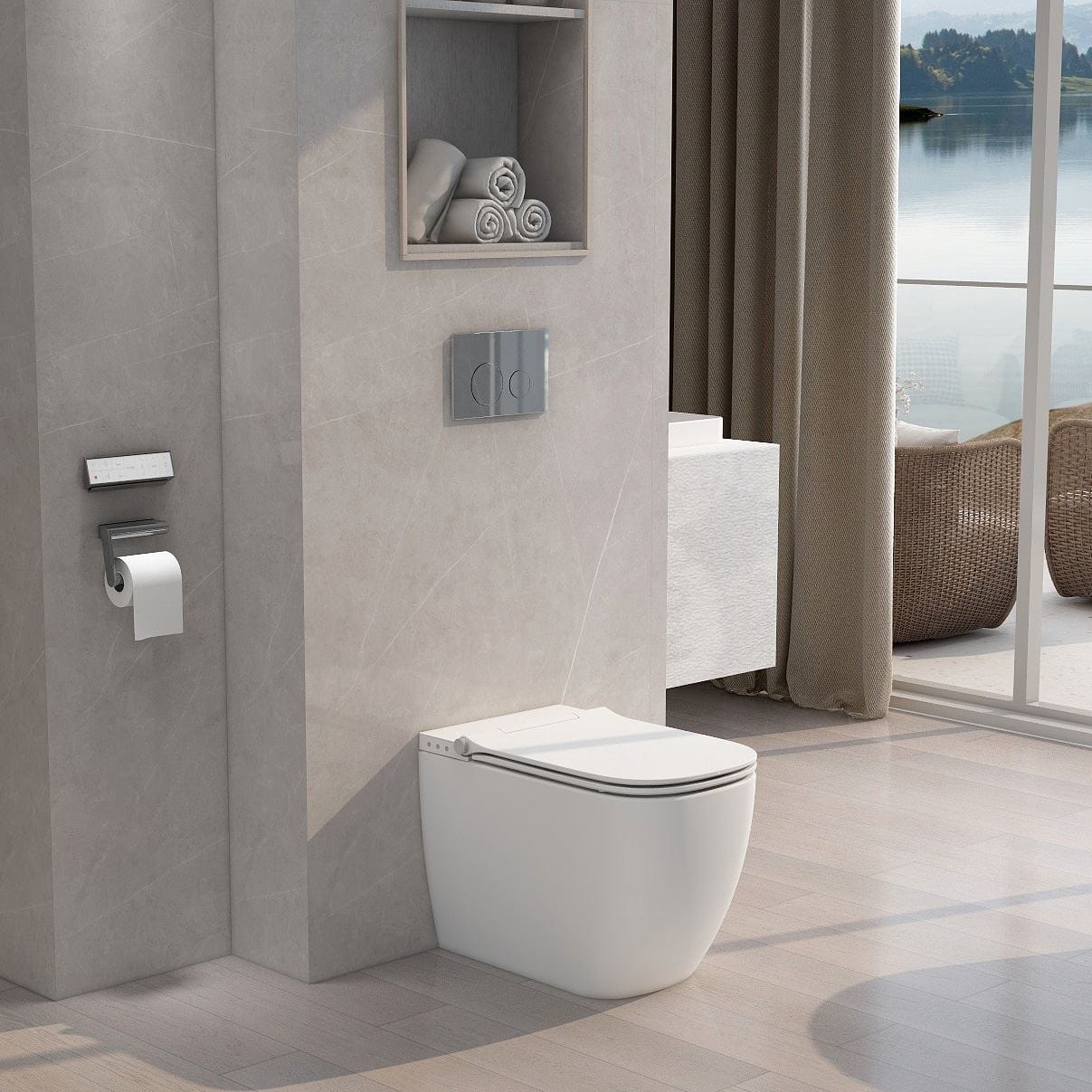 Imex Smart Toilet Imex Essence Back to Wall Rimless Smart Toilet