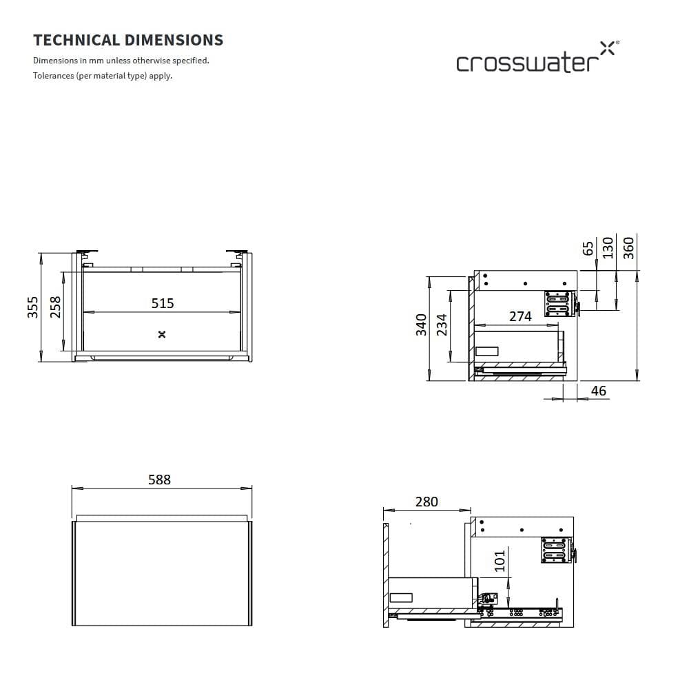 Crosswater Mada Wall Mounted Vanity Unit