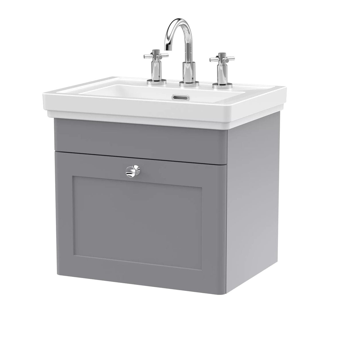Aquarius Bathrooms Wall Mounted Vanity Unit Aquarius Leighton 500mm Wall Mounted One Drawer Vanity Unit with Basin