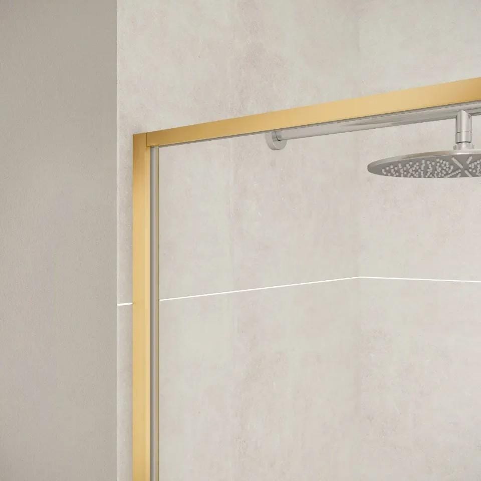 Merlyn Bath Screen Merlyn 8mm Fixed Framed Single Square Bath Screen