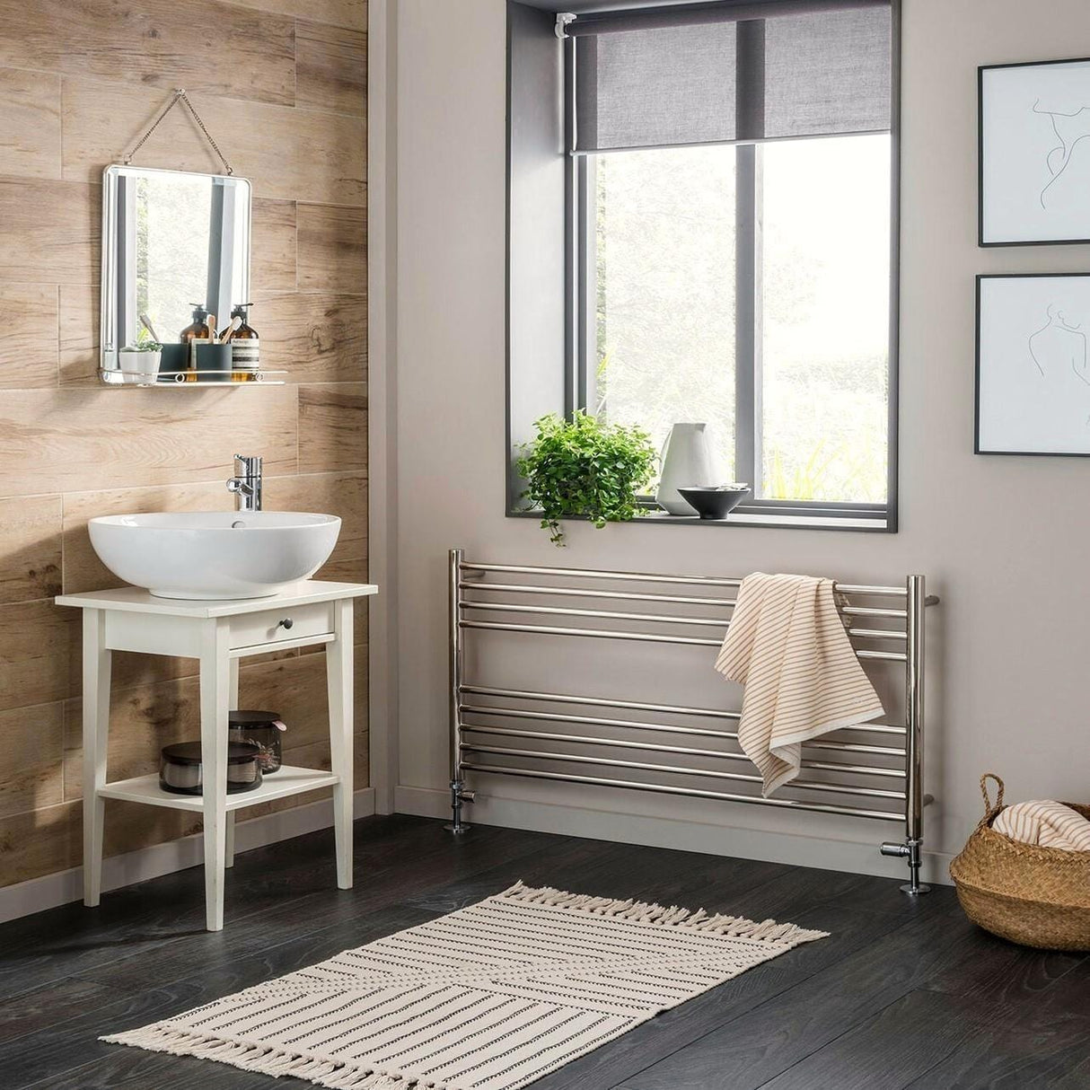 Vogue Ladder Rails 800 x 750 / Electric Only Vogue Pearl Straight Ladder Towel Rail in Polished Stainless Steel