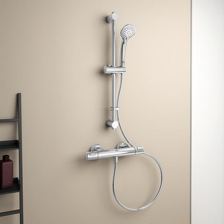 Ideal Standard Exposed Shower Set Ideal Standard Ceratherm T25 Exposed Thermostatic Shower Valve Set with Adjustable Riser and Handset in Chrome