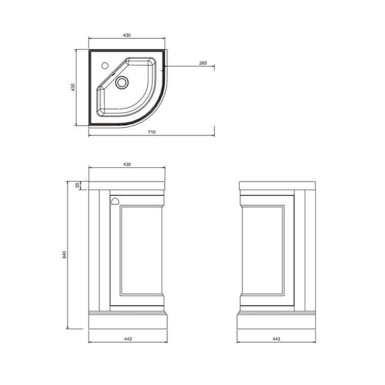 Burlington Cloakroom Vanity Unit Burlington Freestanding Corner Cloakroom Vanity Unit and Basin