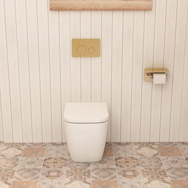 Imex Back to Wall Toilet Imex Essence Back to Wall Rimless Toilet with Soft Close Seat