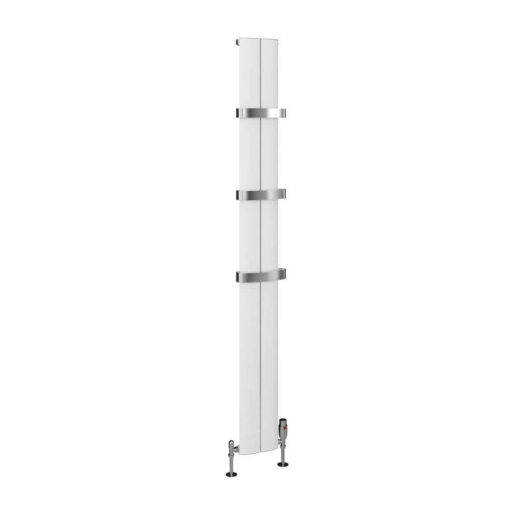 Eastbrook Panel Radiator Eastbrook Berlini Straight Vertical Aluminium Radiator in Matt White