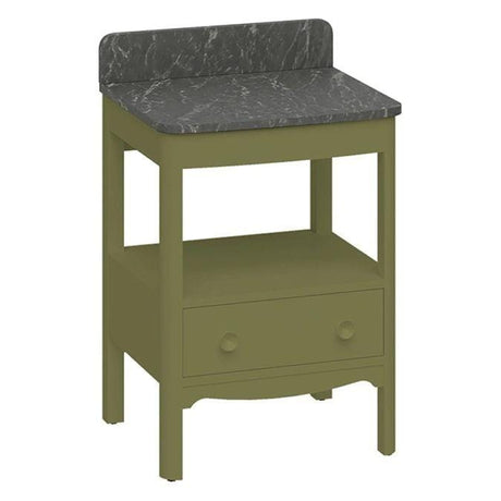 Burlington Floor Standing Vanity Unit Carlyle Green / Marquina Burlington Guild Floor Standing 620mm Vanity Unit with Worktop
